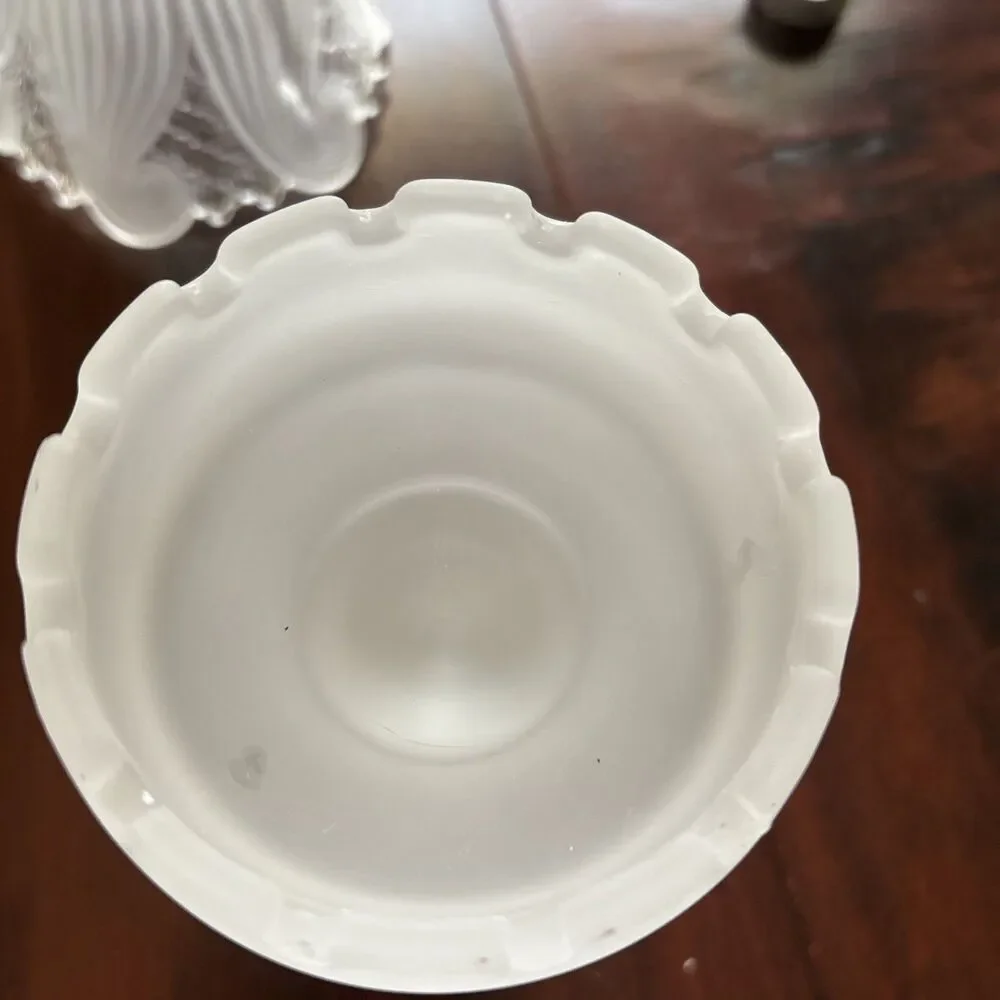 Vintage PartyLite Frosted Pedestal Fairy Lamp/Light 10” Tall 2 Pieces - Picture 6 of 9